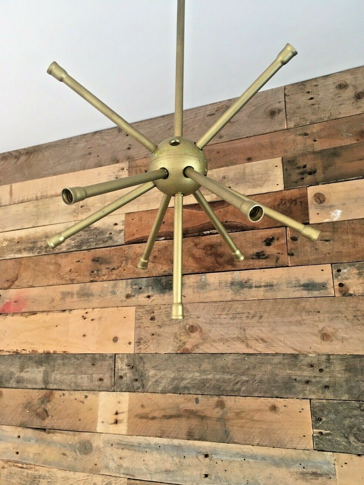 Mid Century Modern 60's 70s Sputnik Atomic Gold Plastic Ceiling Light Chandelier photo buy