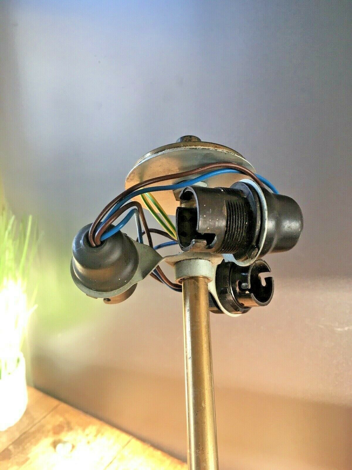 Mid Century Brass Light Fitting Ceiling Pole 3 Bulb Lamp Shade Holder 60's 70's photo Lighting
