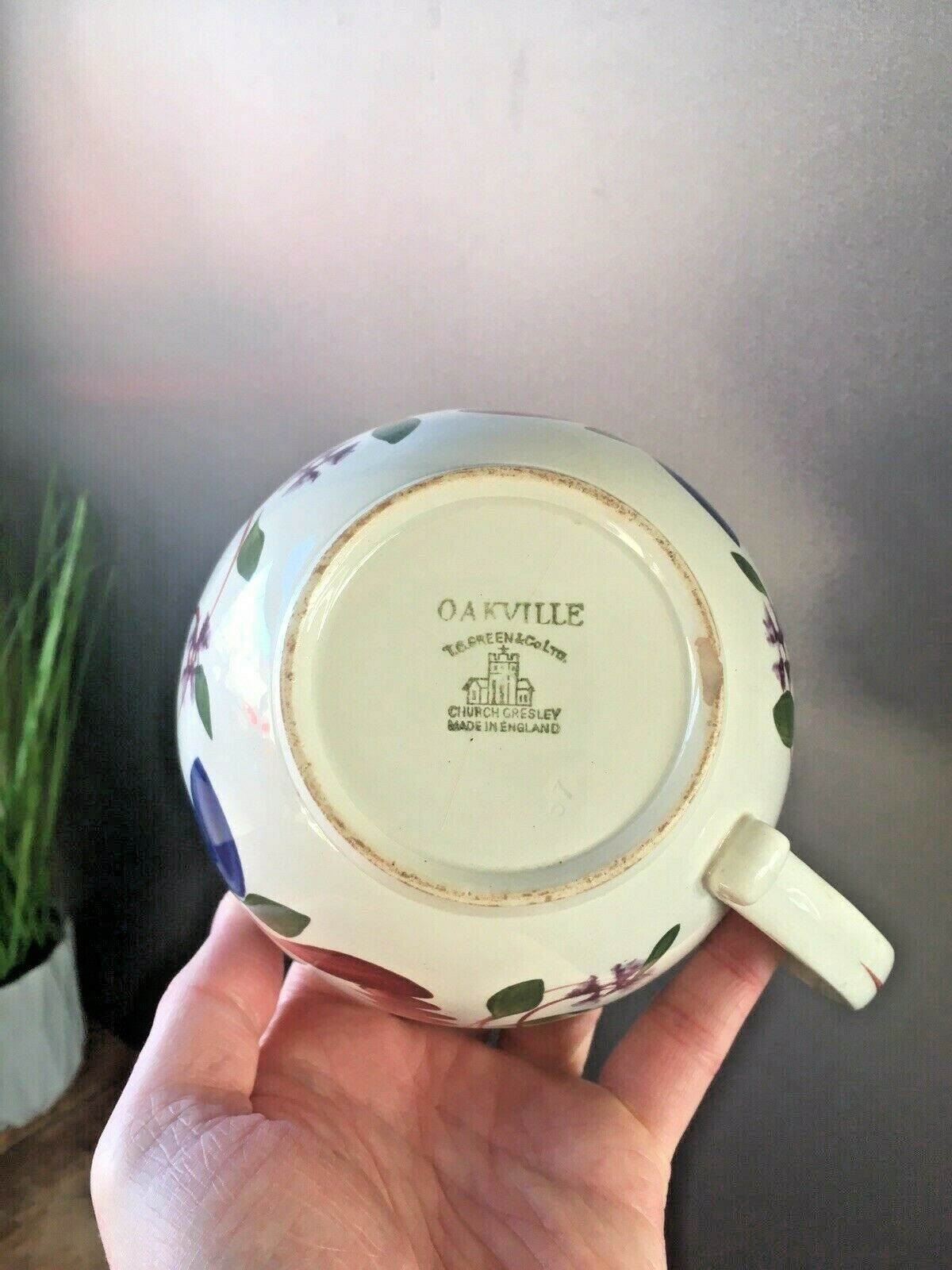 Home Decor Large Oversize Tg Green Oakville Cabinet Breakfast Cup & Sauer Gaudy Welsh Style photo