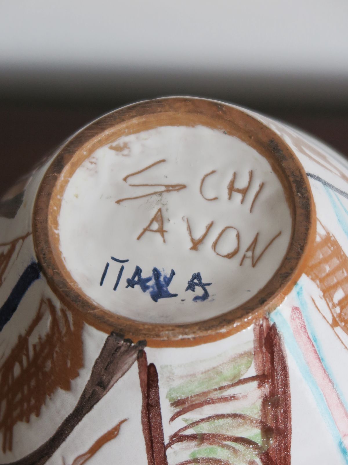 Elio Schiavon Italian Midcentury Ceramic Vase 1950s photo for sale