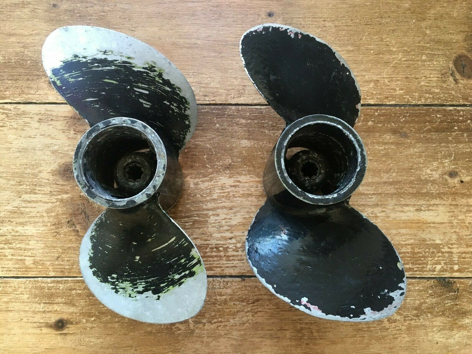 2 Vintage 60's Mercury Aluminium Propellers Candle Holders Lamp Light Upcycle photo buy