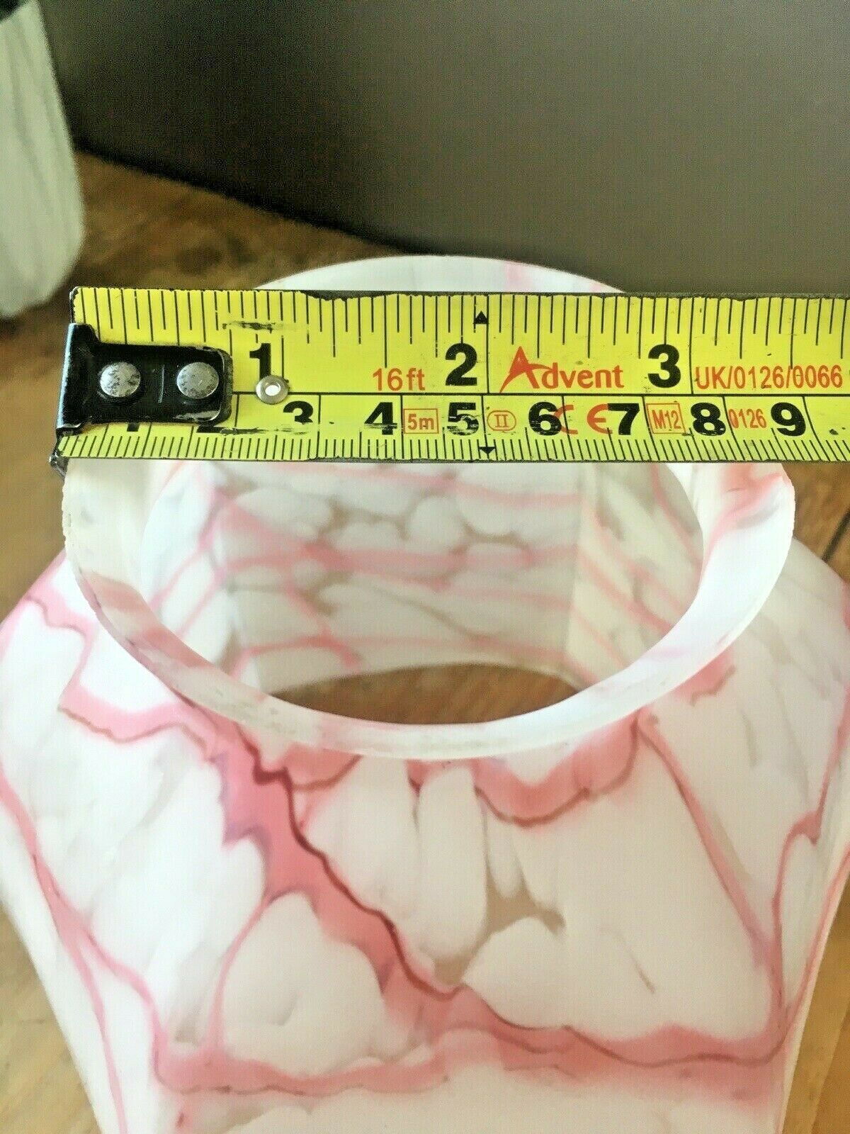 Art Deco Glass Pink Marble Effect Mottled Ceiling Pendant Lamp Shade Vintage 30s photo buy