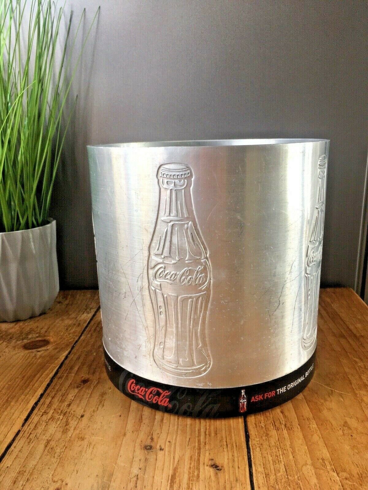 Vintage Aluminium Coca Cola Ice Bucket Drinks Bottle Cooler Cocktail Bar Mancave photo Home Decor