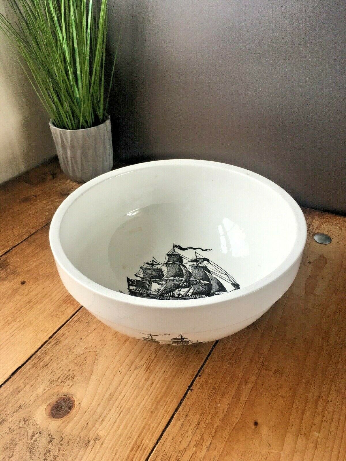 Large Portmeirion Pottery Sailing Ships Clipper Boat Fruit Mixing Bowl Caroline photo buy