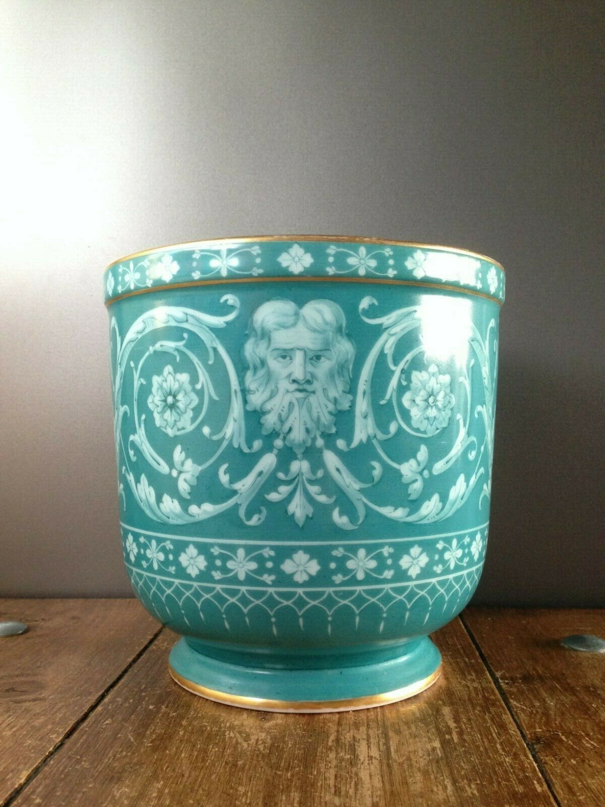 Gorgeous Neoclassical Minton ? Porcelain Plant Pot Planter Jardiniere