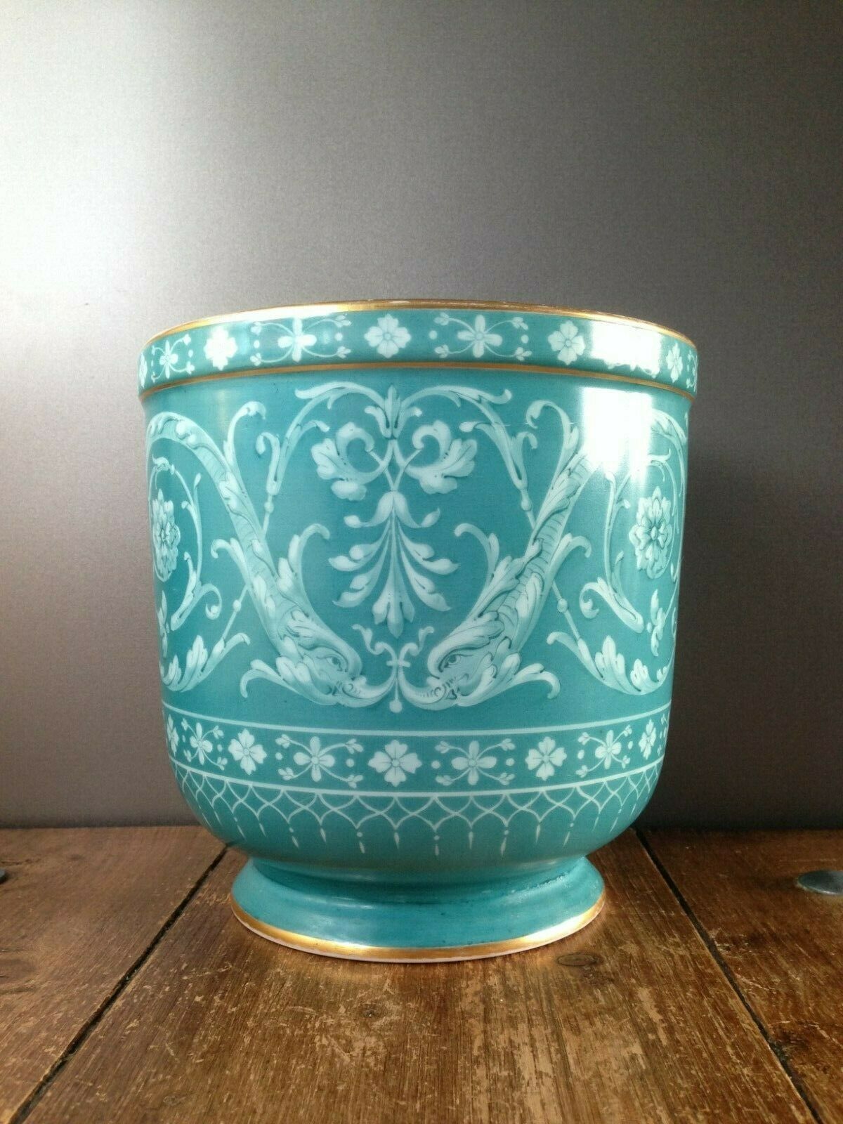 Gorgeous Neoclassical Minton ? Porcelain Plant Pot Planter Jardiniere photo for sale
