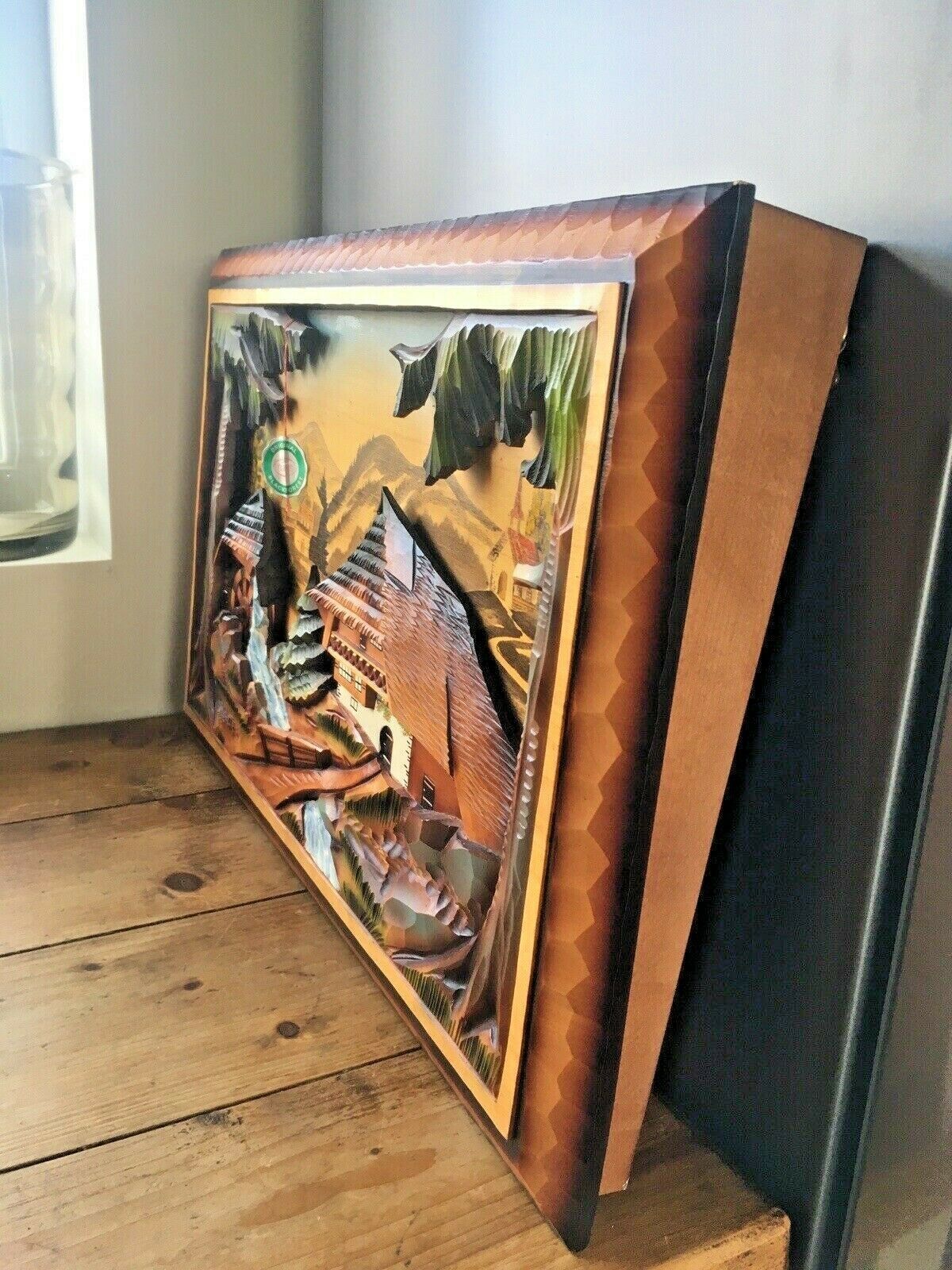 photo furniture Original Ruks Blackforest 3d Adzed Diorama Water Mill Reuge Swiss Musical Movement