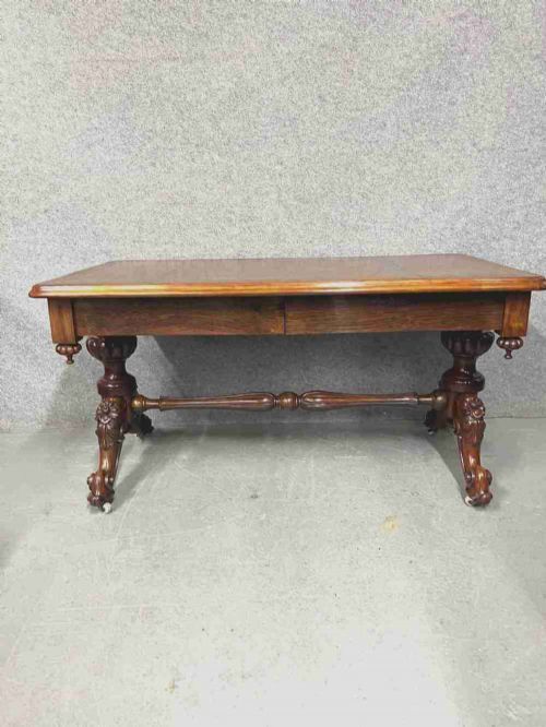Unusual Antique Rosewood Library Architects Desk photo furniture