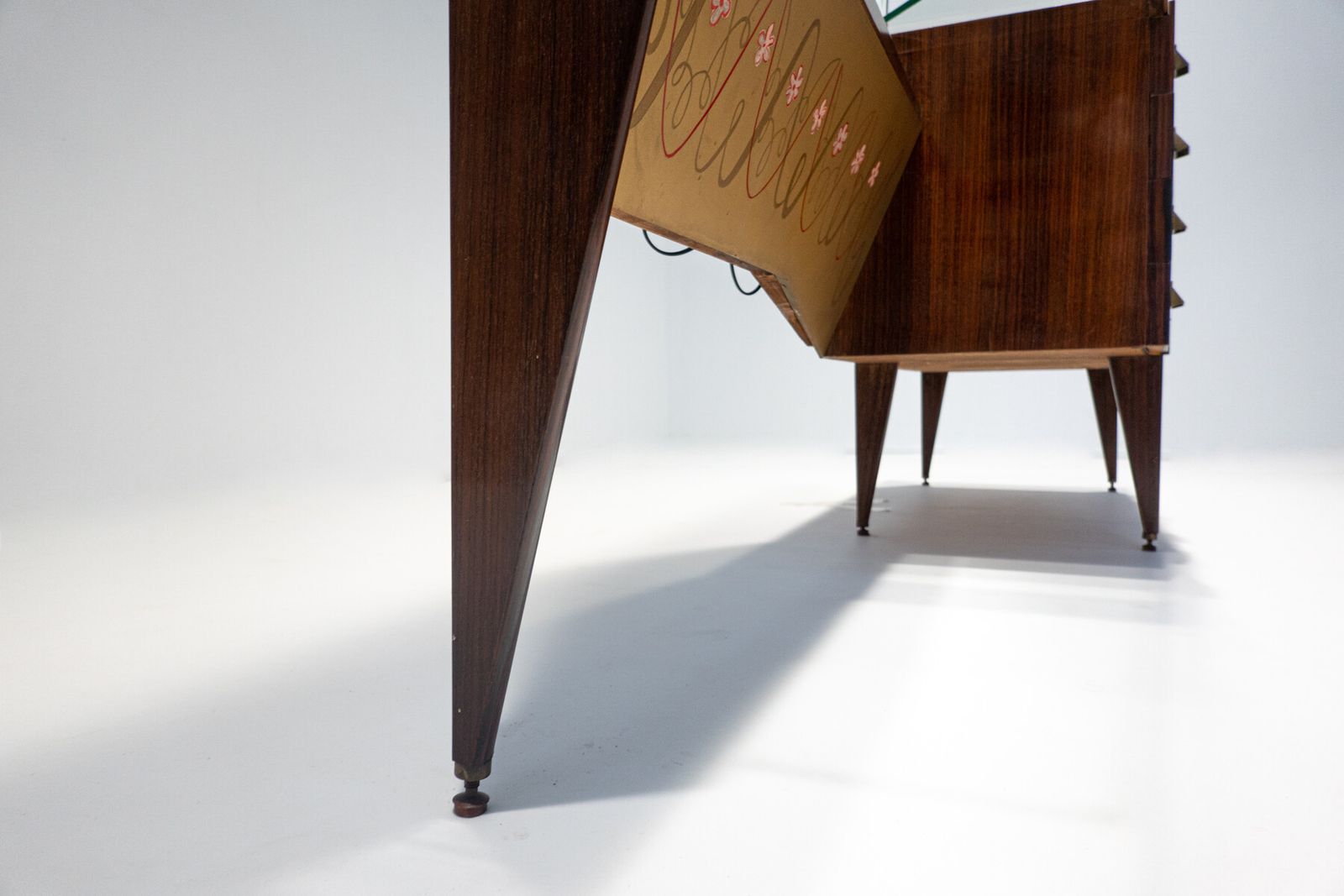 1960's Mid Century Modern Italian Wooden Dressing Table With Lighting Mirror photo 3600.0
