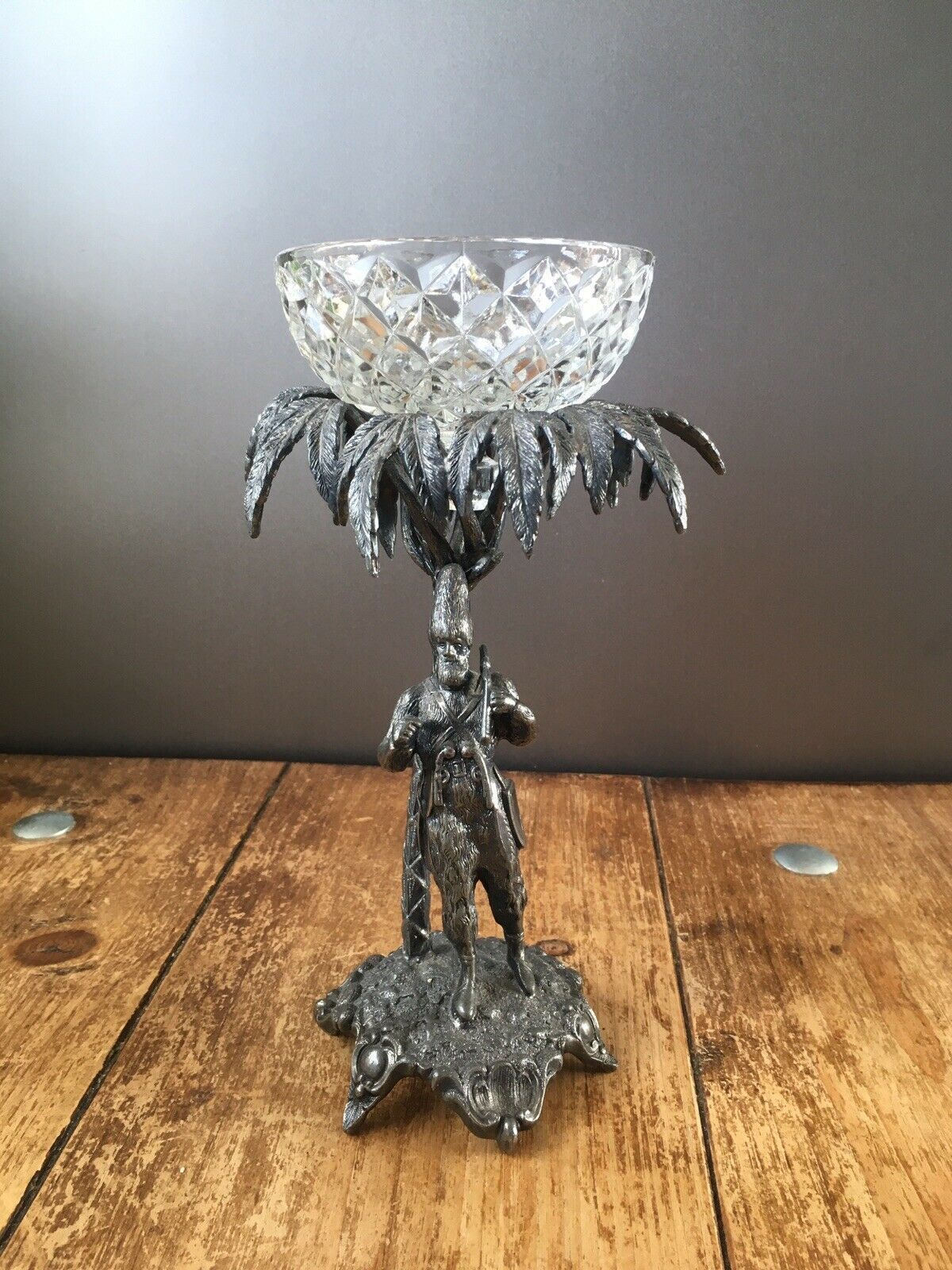 Rare Antique Walker & Hall Silver Plated & Glass Robinson Crusoe Sweetmeats Dish photo for sale