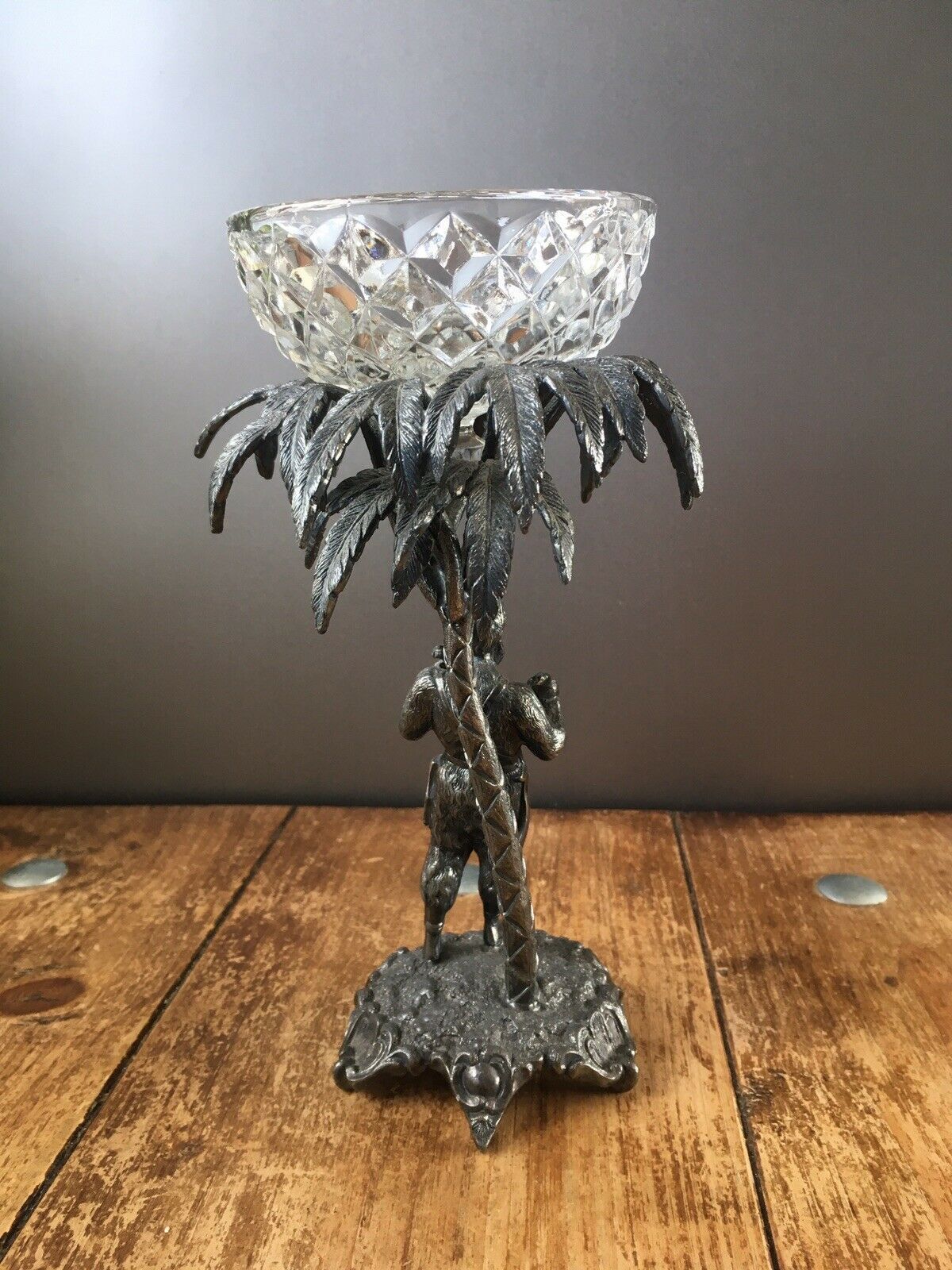 Rare Antique Walker & Hall Silver Plated & Glass Robinson Crusoe Sweetmeats Dish photo 180.0