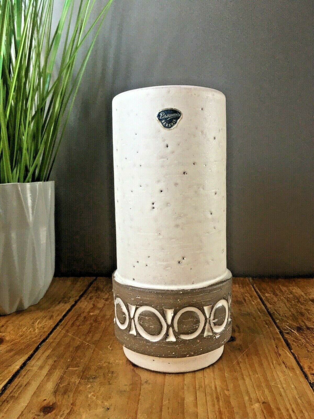 Mid Century 60's Swedish Bromma Keramik 513 Abstract Art Pottery Vase Scandi 70s photo vintage