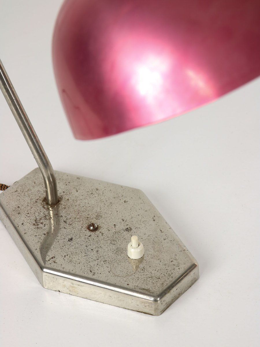 Mid Century Gold And Red Table Lamps, 1950s, Set Of 2 photo buy