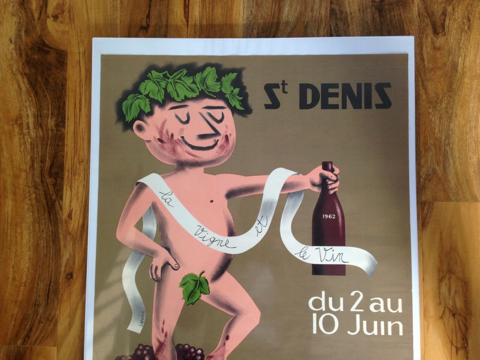 Unframed Large Original C1962 Saint Denis Foire Du Lendit French Poster Paris Mid Century La Vigne Et Le Vin The Vine & The Wine photo furniture