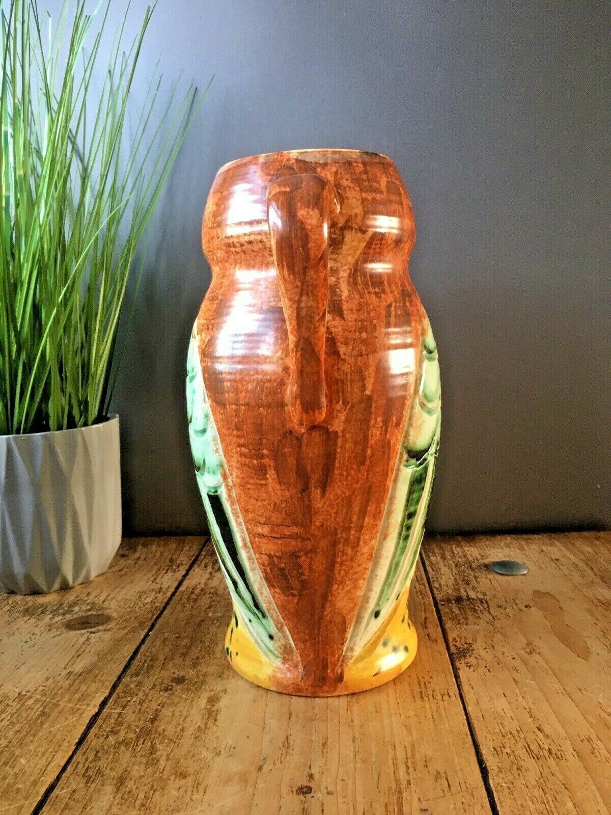 Beautiful Rare Hj Wood Ltd Pottery Owl Art Deco Water Jug Pitcher Vase Vintage photo 100.0