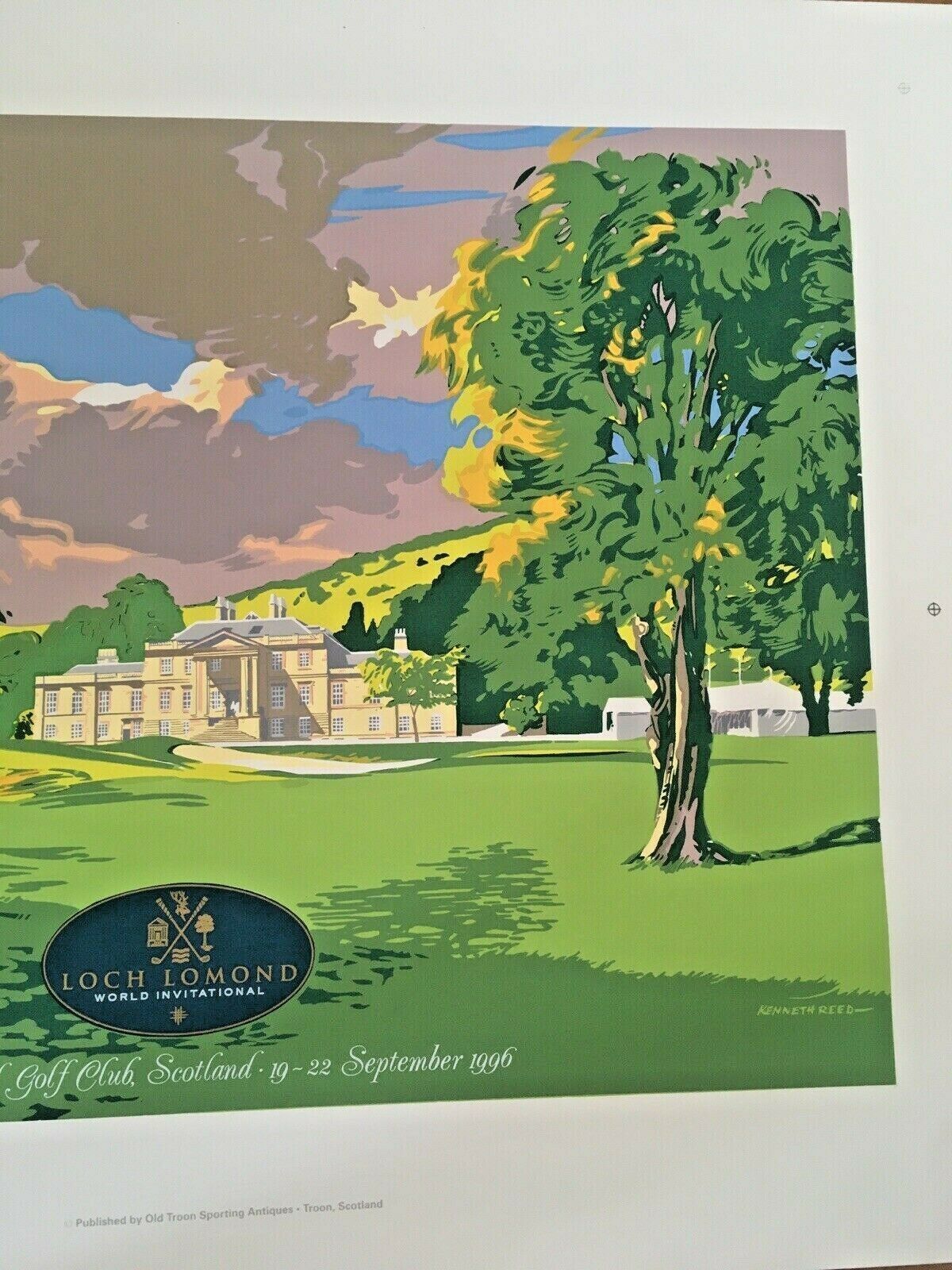 Art 2 Huge 3.5' Framed Kenneth Reed Prints 1997 Us Open & 1996 Loch Lomond Golf Club photo