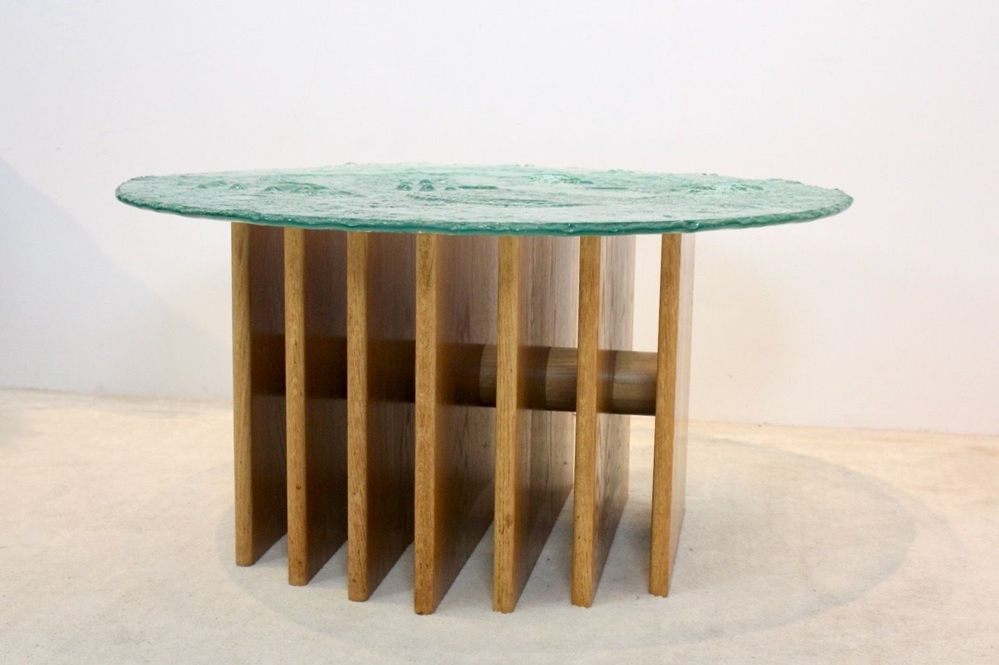 photo furniture Heinz Lilienthal Sculptural Glass Top Coffee Table