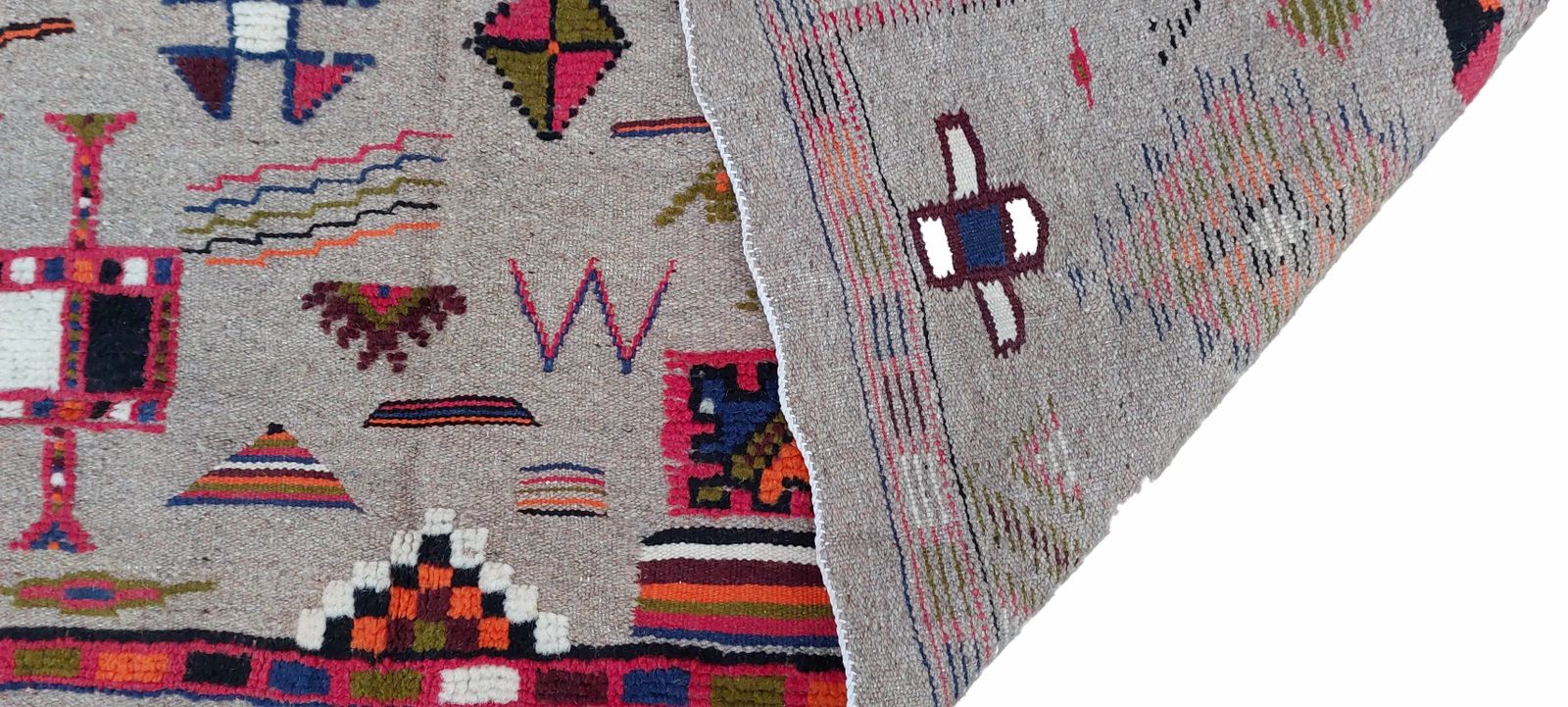 Handmade Traditional Moroccan Rug. Berber Carpet Natural Wool And Camel Hair / 8.3x5.4 Ft photo 850.0