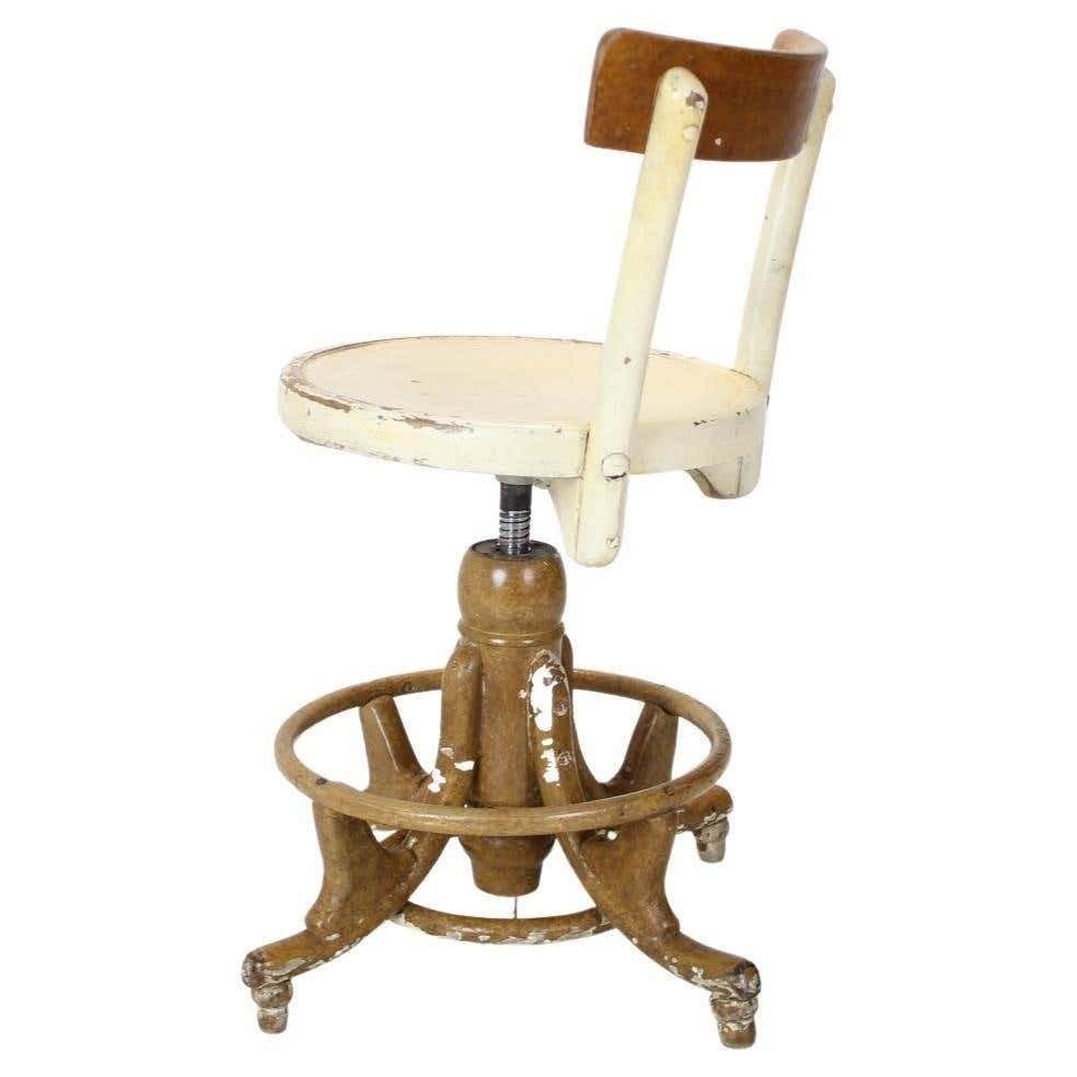 Wooden Height Adjustable Chair,Czechoslovakia, 1920s