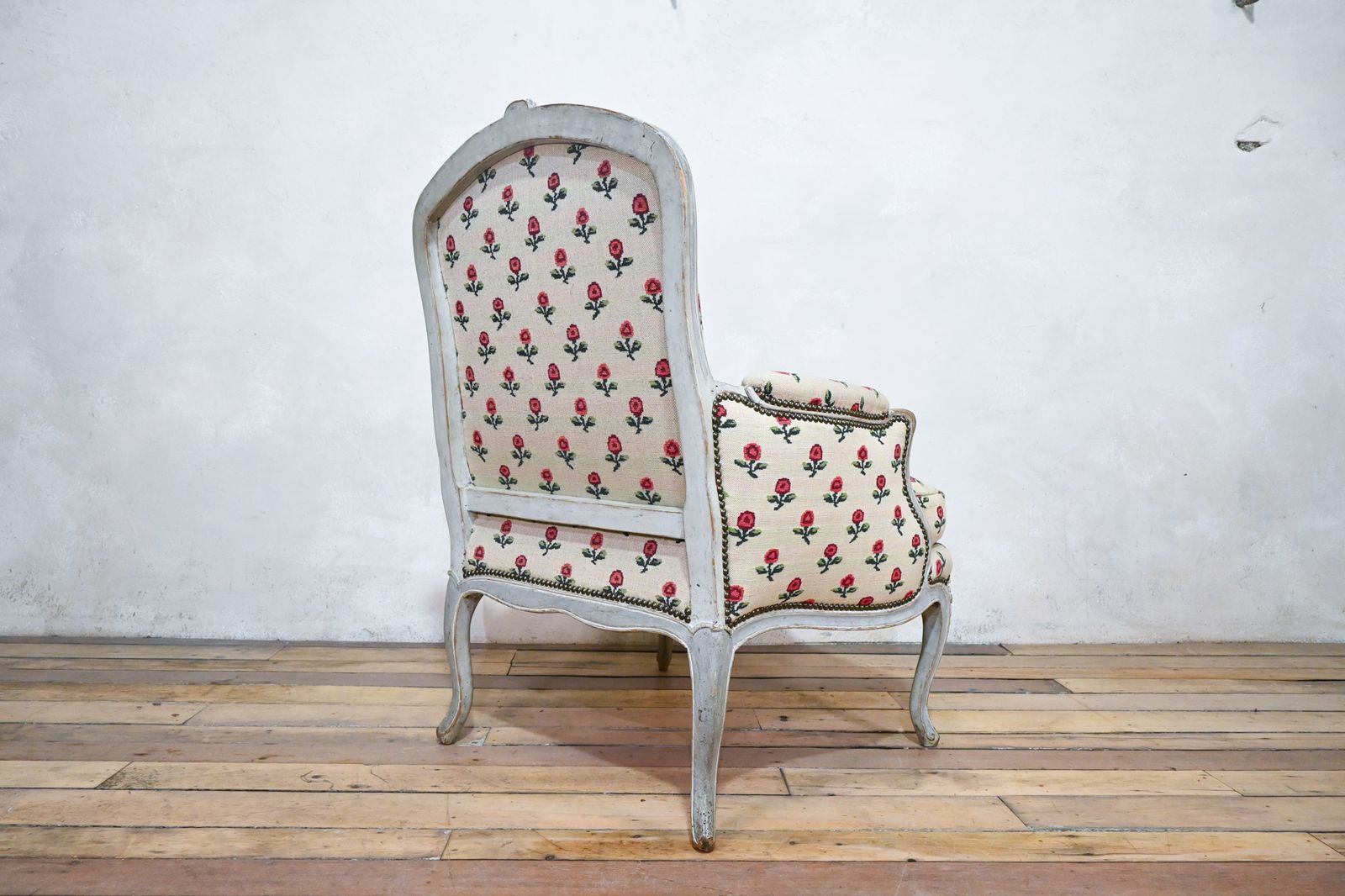 Furniture Louis XV Grey Painted Armchair   Jean Baptiste Lebas photo