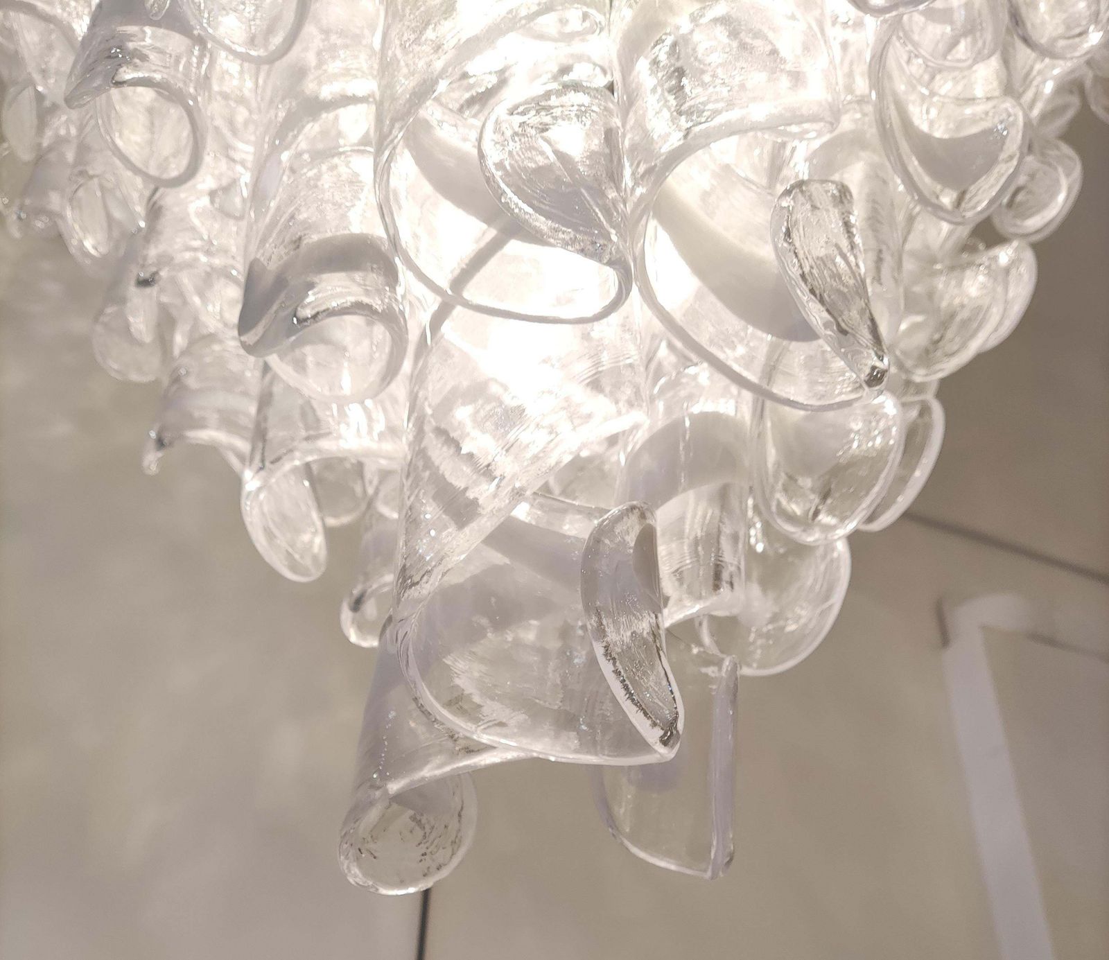 photo furniture Murano Glass Chandelier Chrome And Glass Pendants