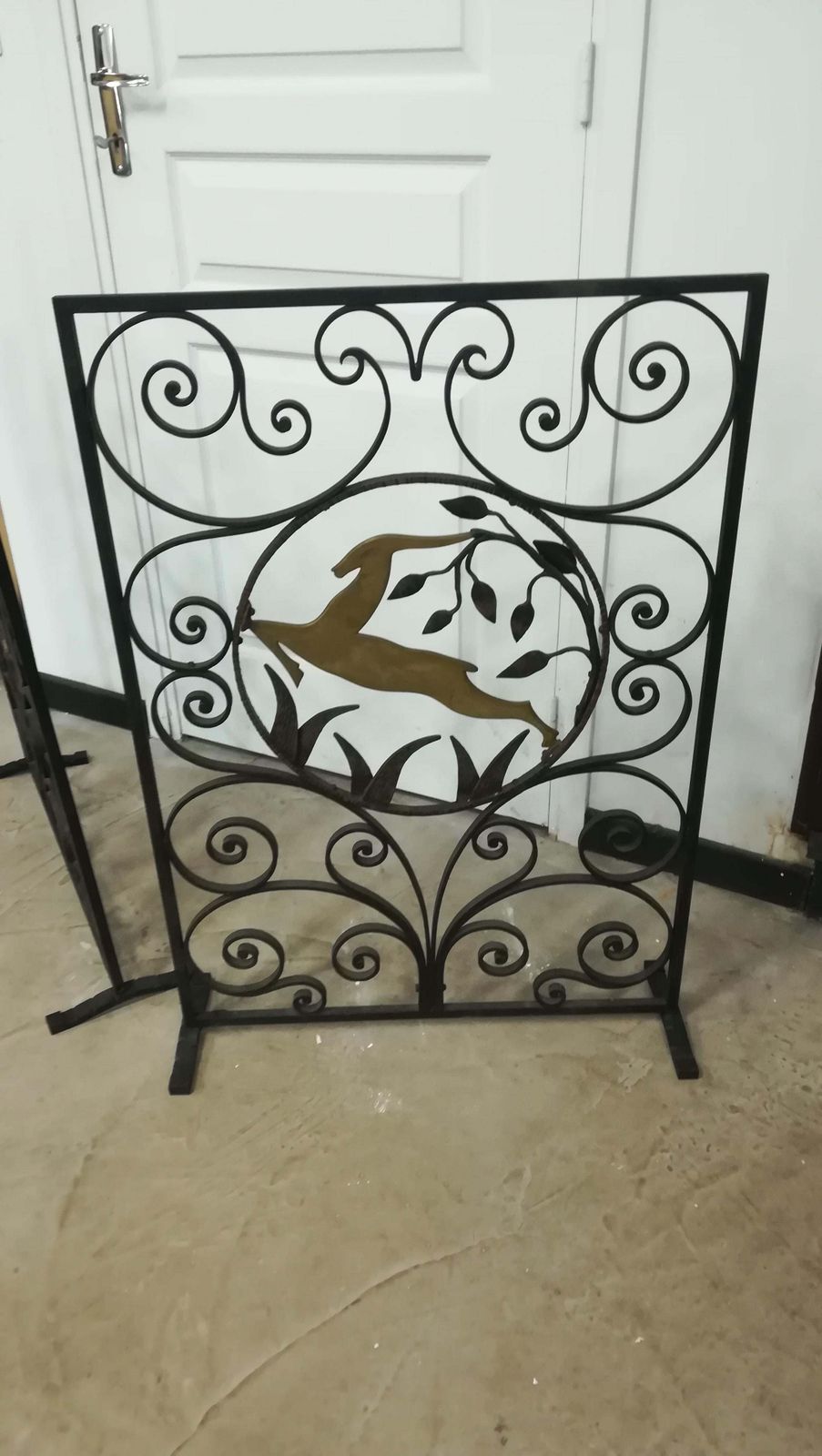 Art Deco Wrought Iron Fire Screen photo furniture