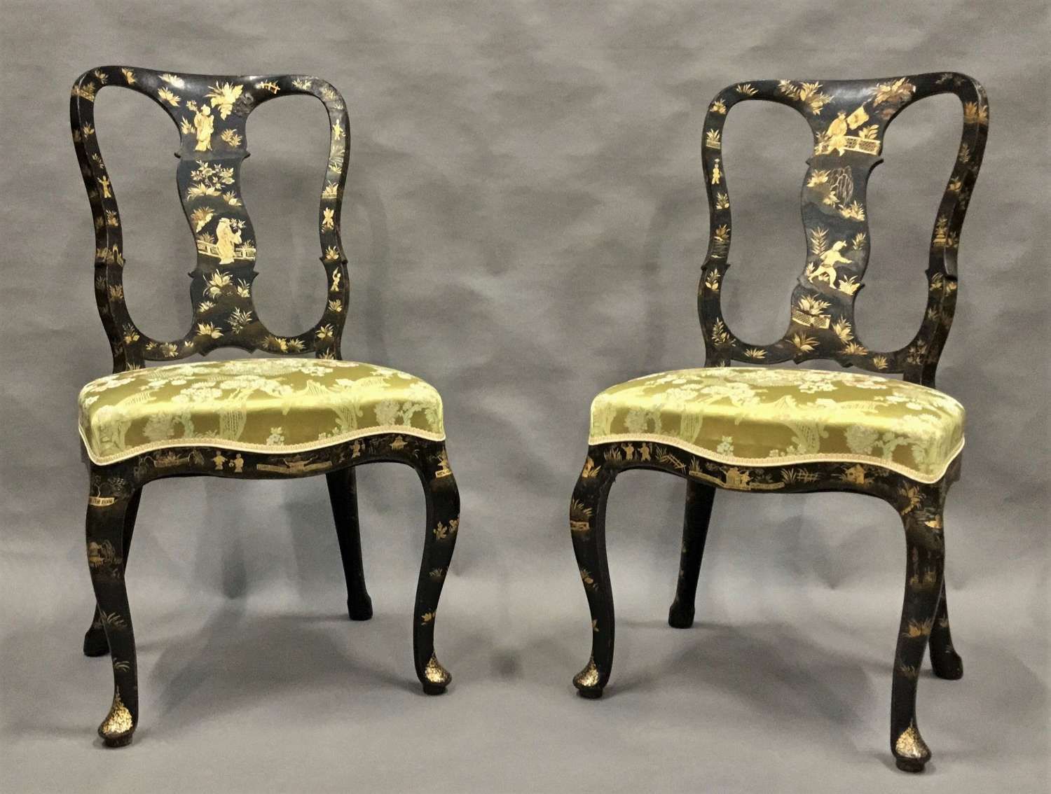 Stylish Late C18th Pair Of Dutch Lacquered Side Chairs photo 2640.0