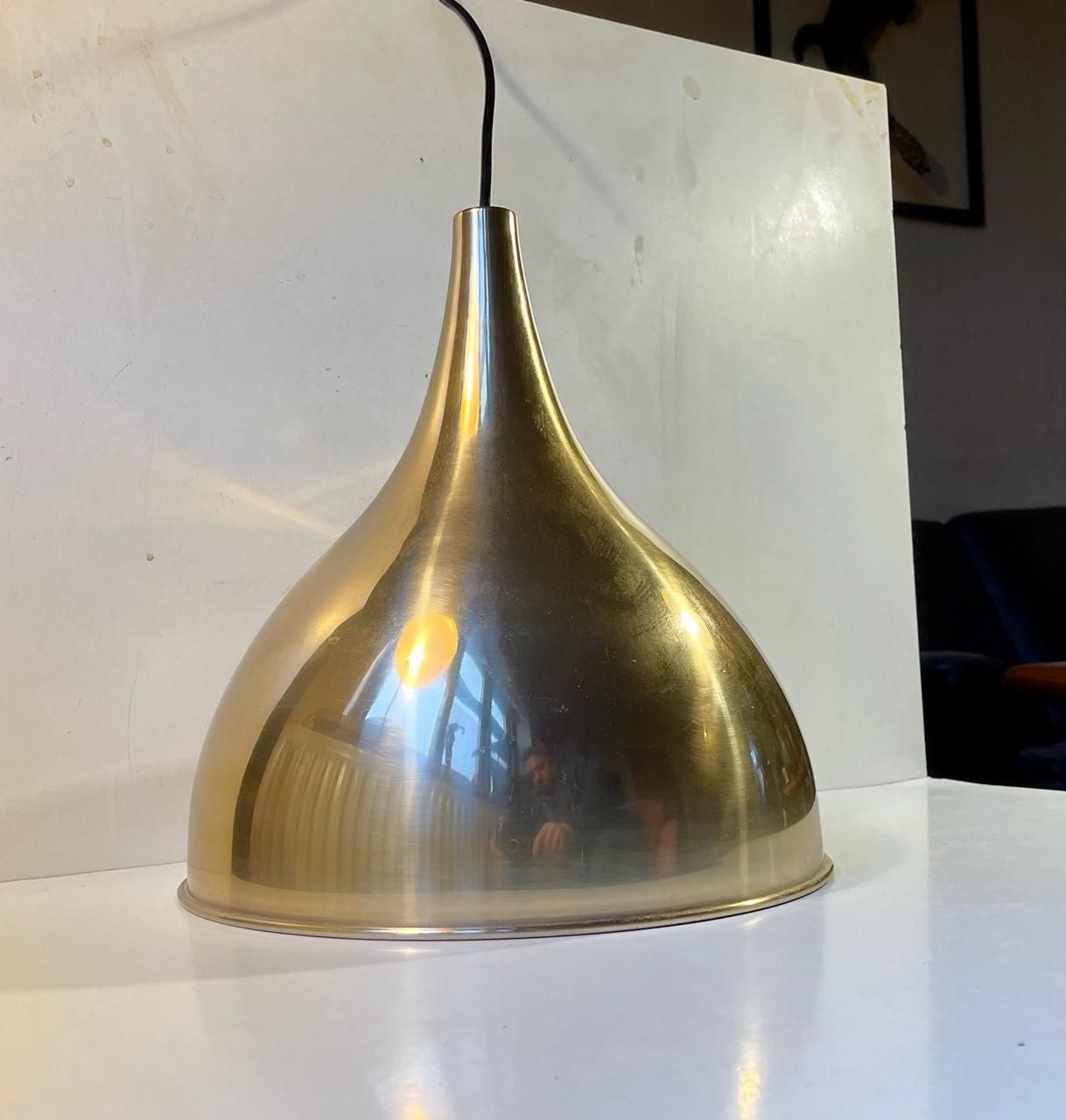 Jo Hammerborg Silhuet Brass Pendant Lamp Fog & Mørup 1970s photo furniture
