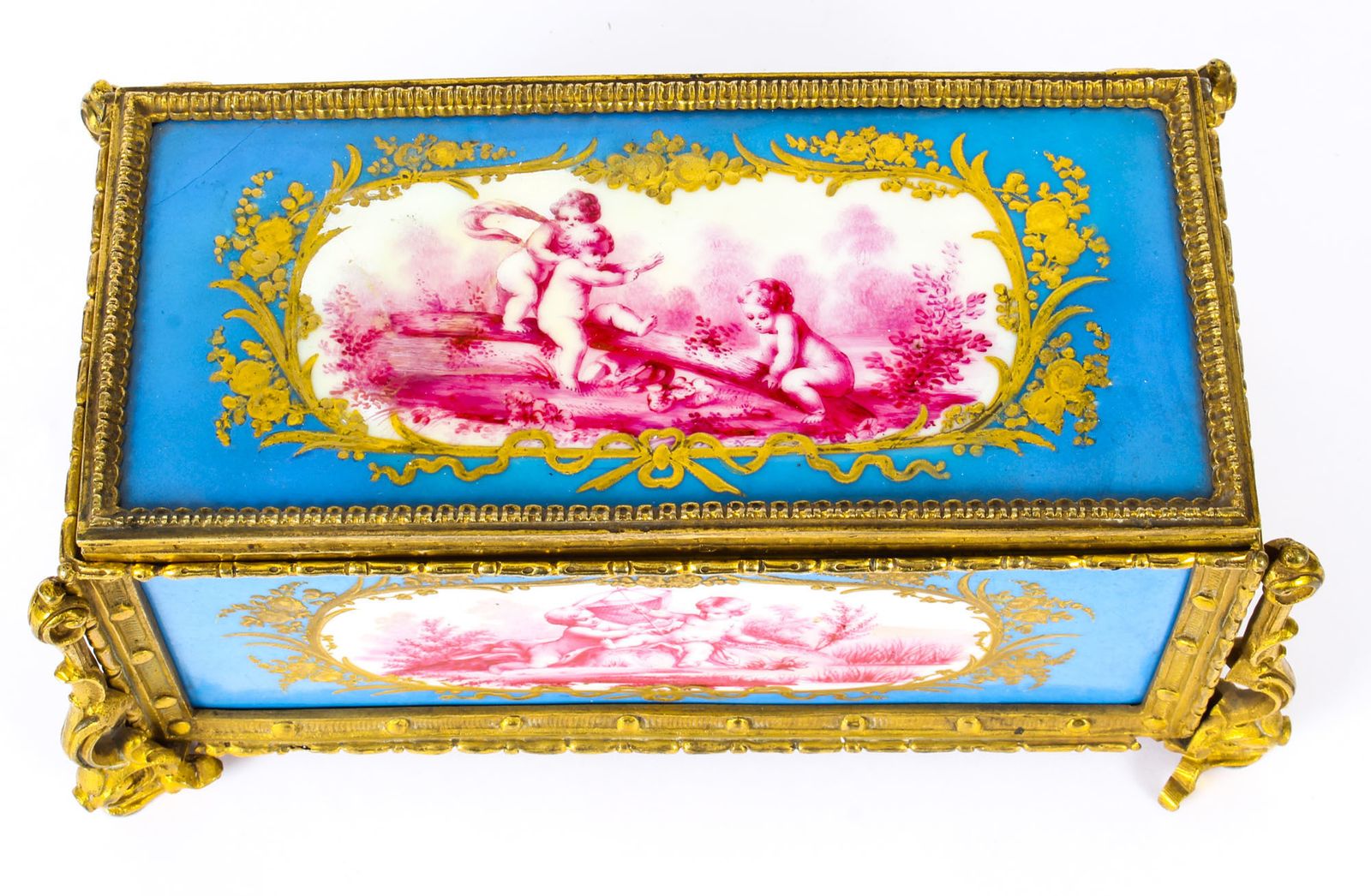 Antique French Sevres Porcelain And Ormolu Jewellery Casket C1870 19th C photo 1950.0