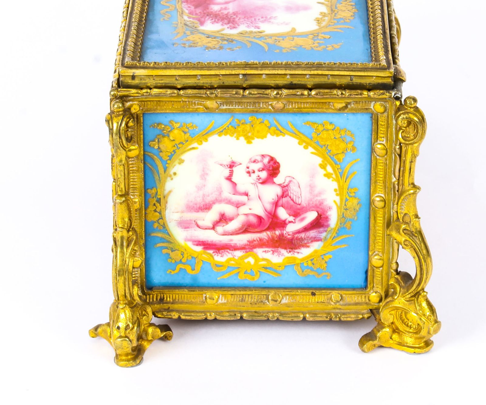 Antique French Sevres Porcelain And Ormolu Jewellery Casket C1870 19th C photo buy