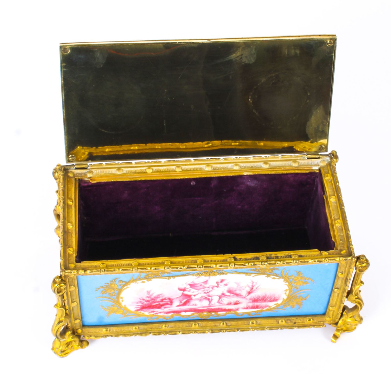 photo furniture Antique French Sevres Porcelain And Ormolu Jewellery Casket C1870 19th C