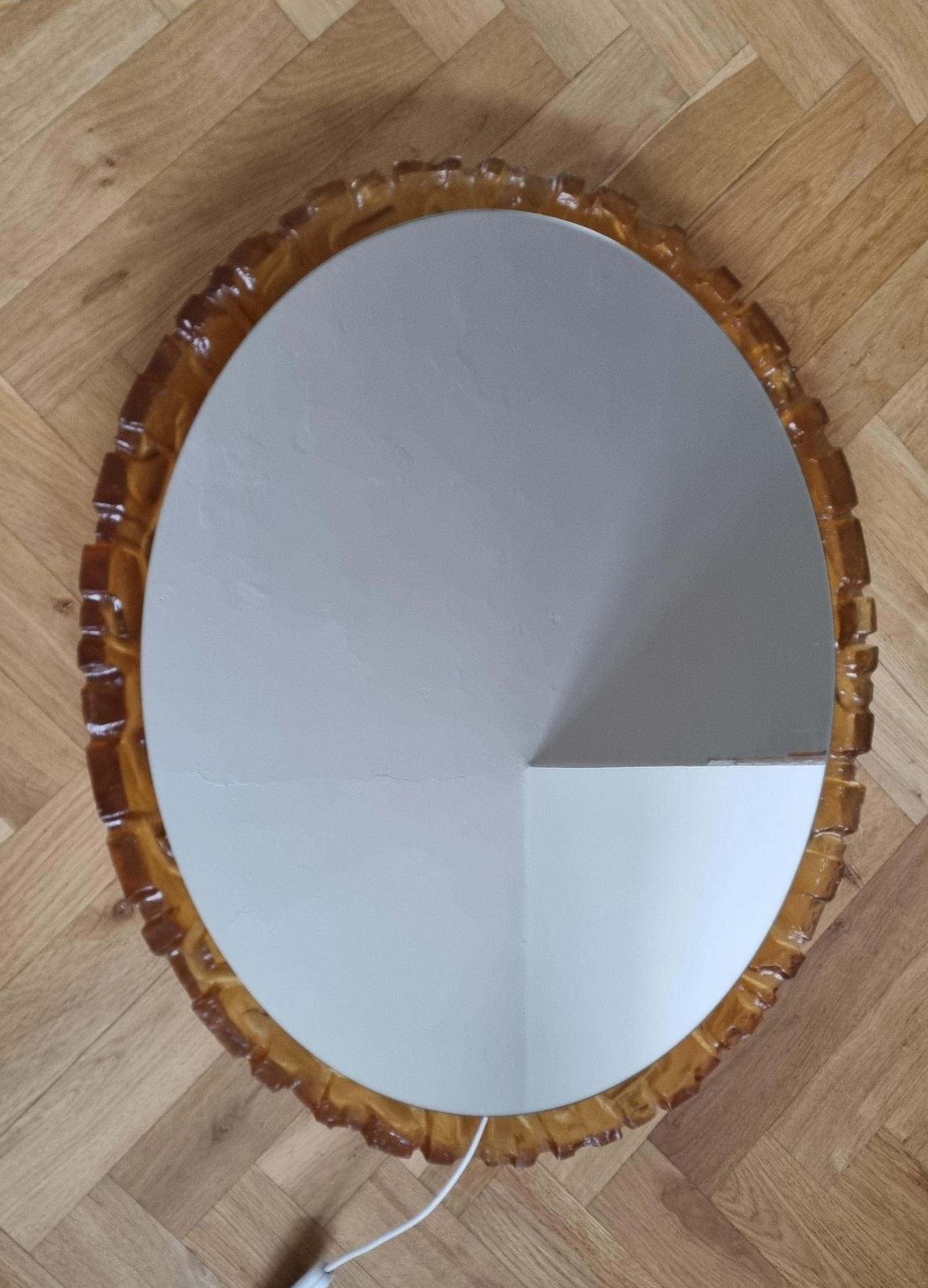 Very Rare Large Midcentury Backlit Mirror Hillebrand, 1970s photo buy