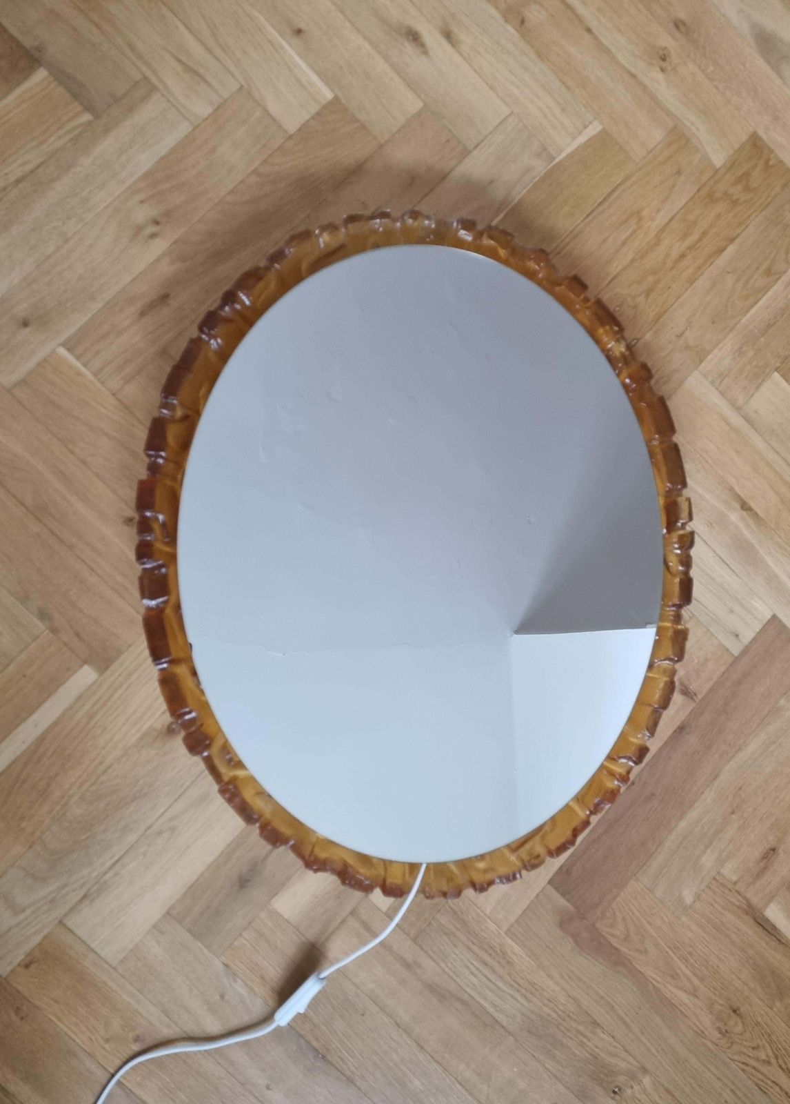 Very Rare Large Midcentury Backlit Mirror Hillebrand, 1970s photo vintage
