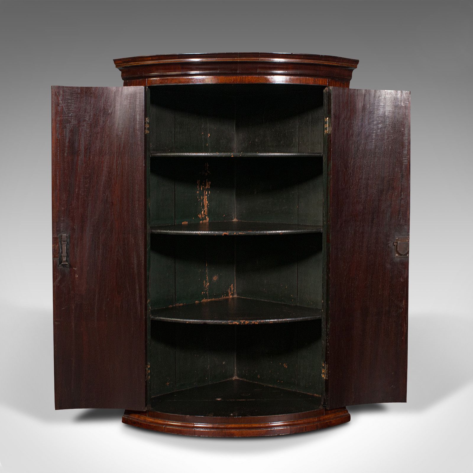 Antique Corner Cabinet, English, Bow Front, Hanging, C.1780 photo buy