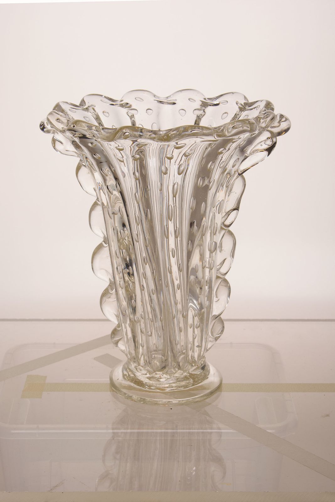Barovier And Toso Vase In Murano Crystal Glass, 1930s Art Deco Period