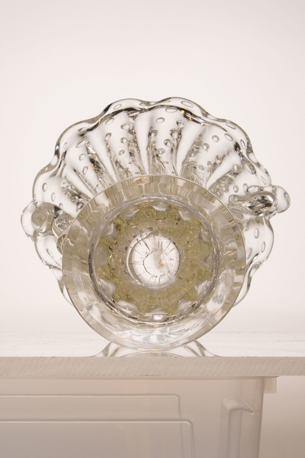 Barovier And Toso Vase In Murano Crystal Glass, 1930s Art Deco Period photo buy