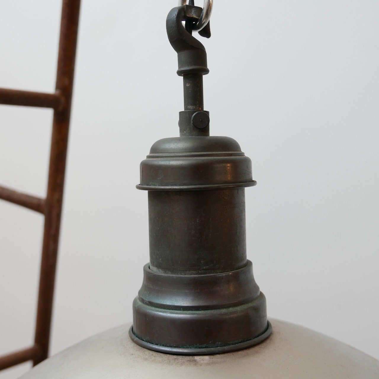 photo for sale Mirrored Antique German Glass Pendant Lights (2)
