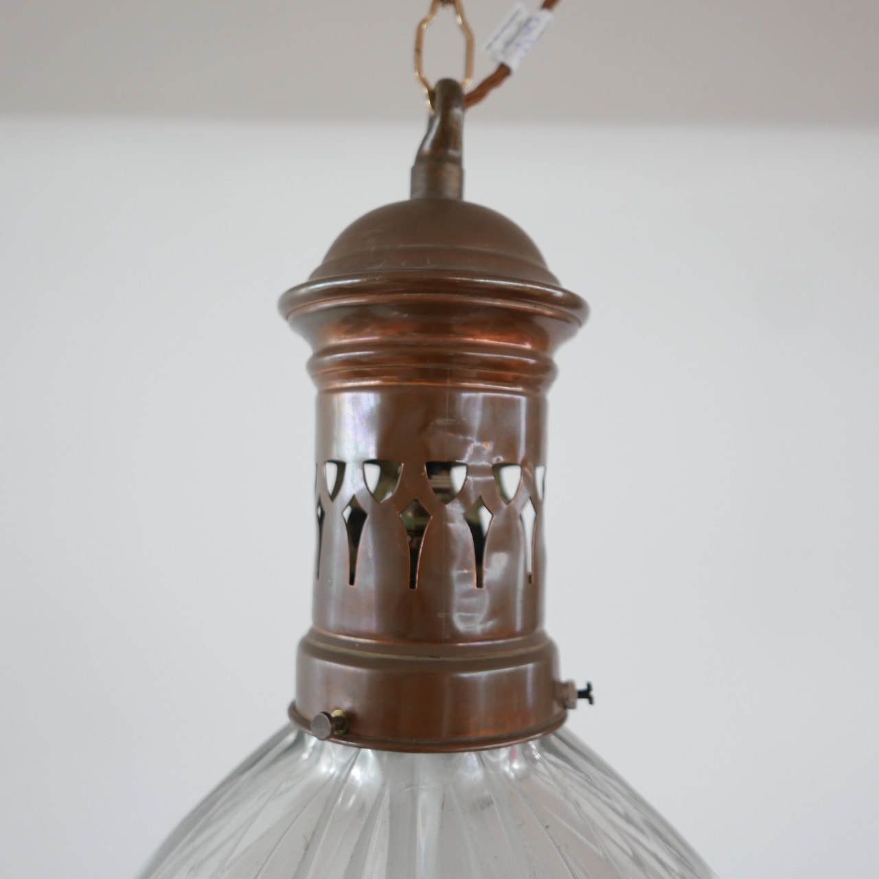 Antique French Holophane Pendant Light photo furniture