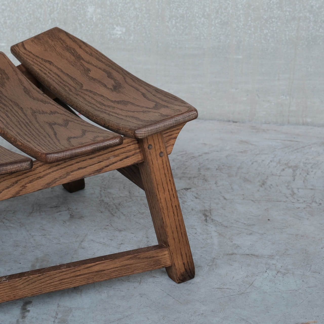 Brutalist Mid Century Low Wooden Lounge Chairs (7) photo vinterior