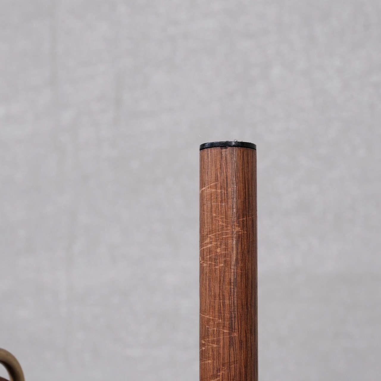 Brass And Teak Mid Century French Floor Lamp photo vintage