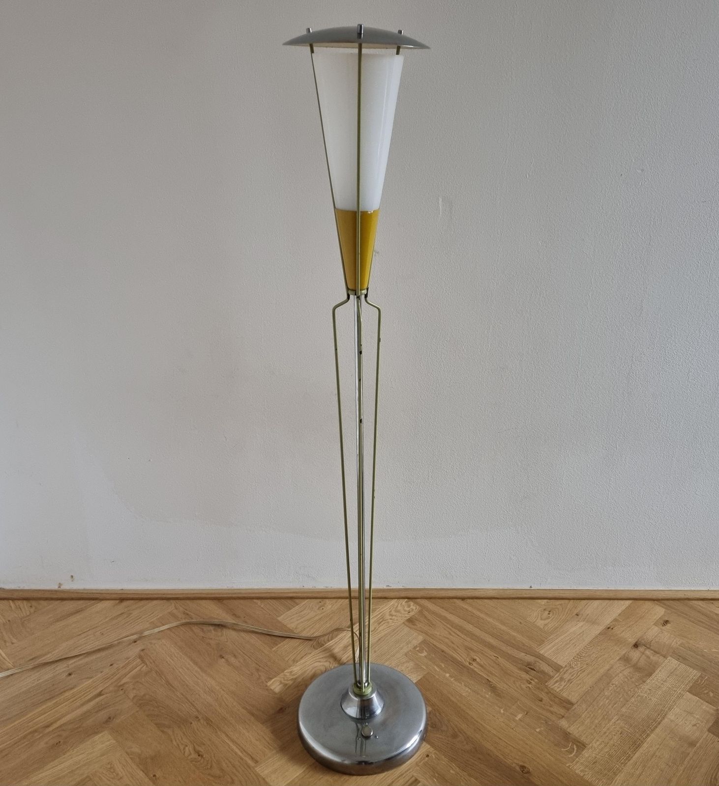 photo for sale Rare Mid Century Floor Lamp In Style Of Stilnovo, 1960s