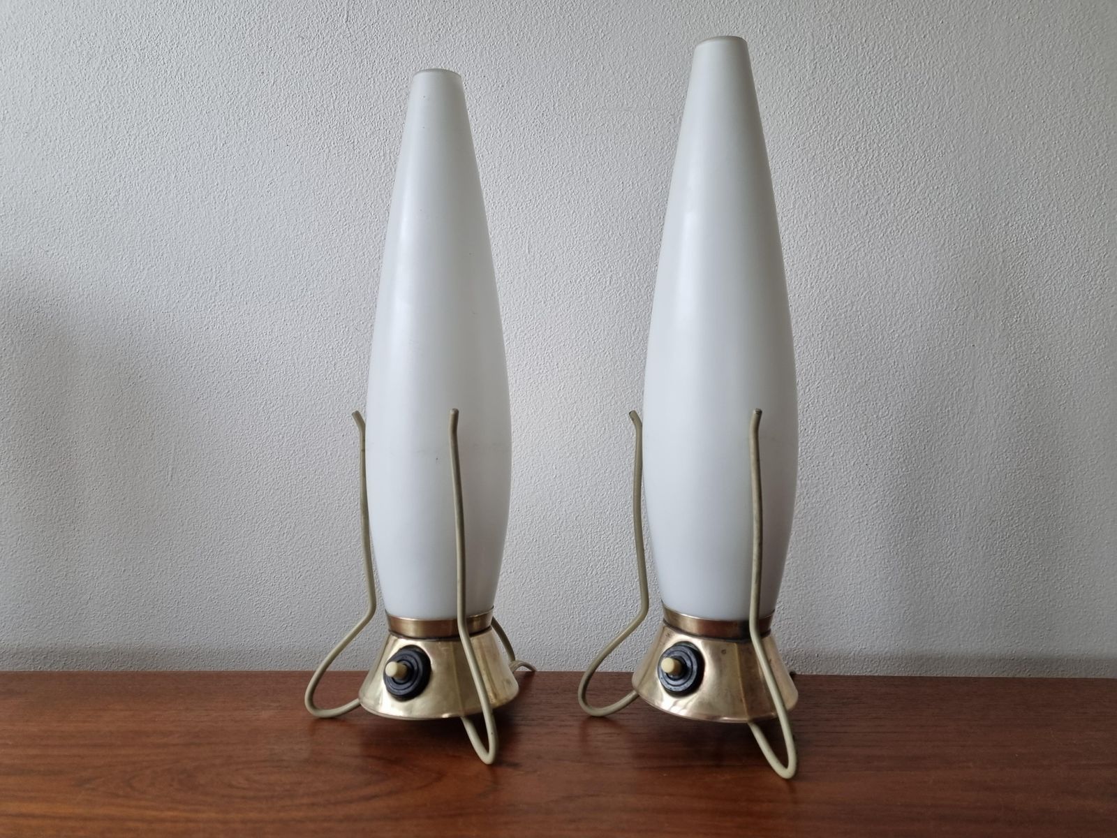 Pair Of Mid Century Table Lamps Zukov, Rockets, 1960s photo 489.0
