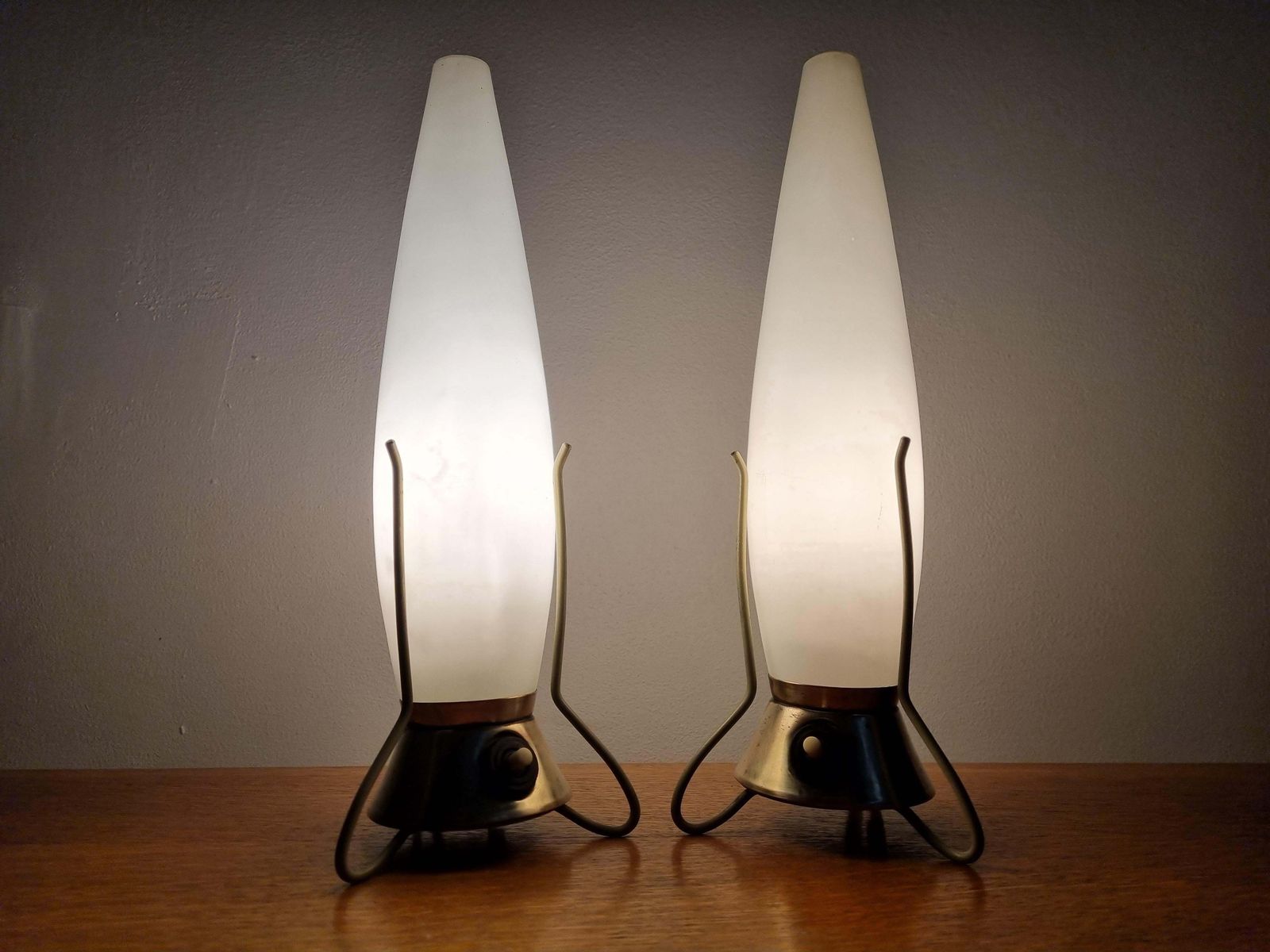 photo for sale Pair Of Mid Century Table Lamps Zukov, Rockets, 1960s