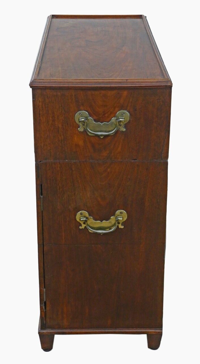 19th Century Mahogany Campaign Chest Of Drawers photo vinterior