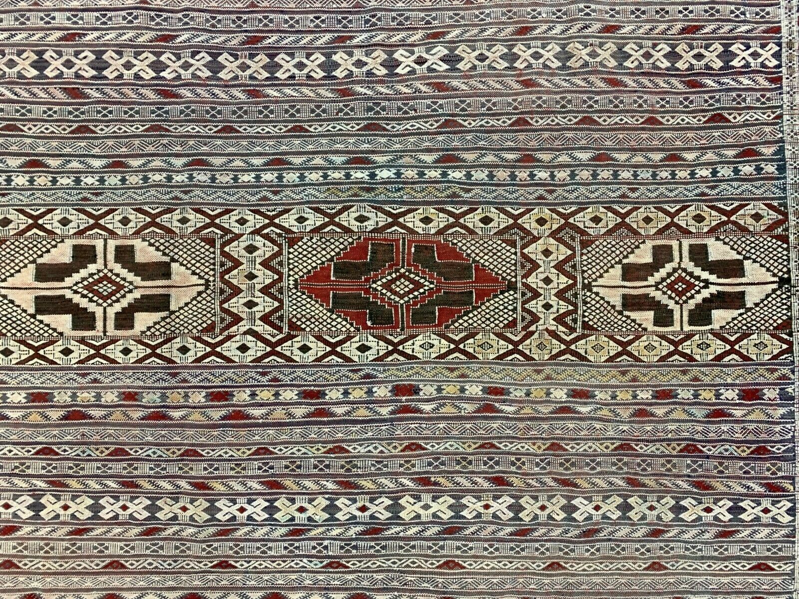 Vintage Moroccan Vegan Silk/Wool Berber Kilim 290x178 Cm Kelim Rug photo vintage