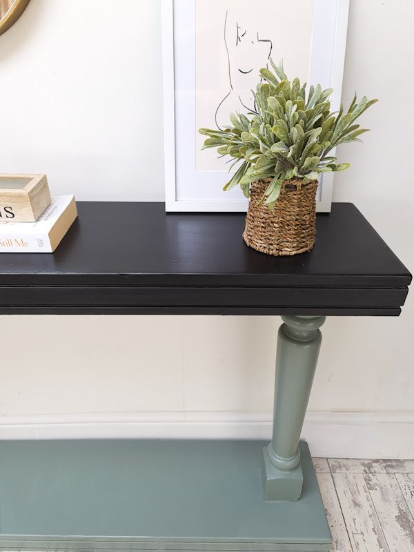 Console Hall Table, Sofa Table, Hand Painted Green And Black photo for sale
