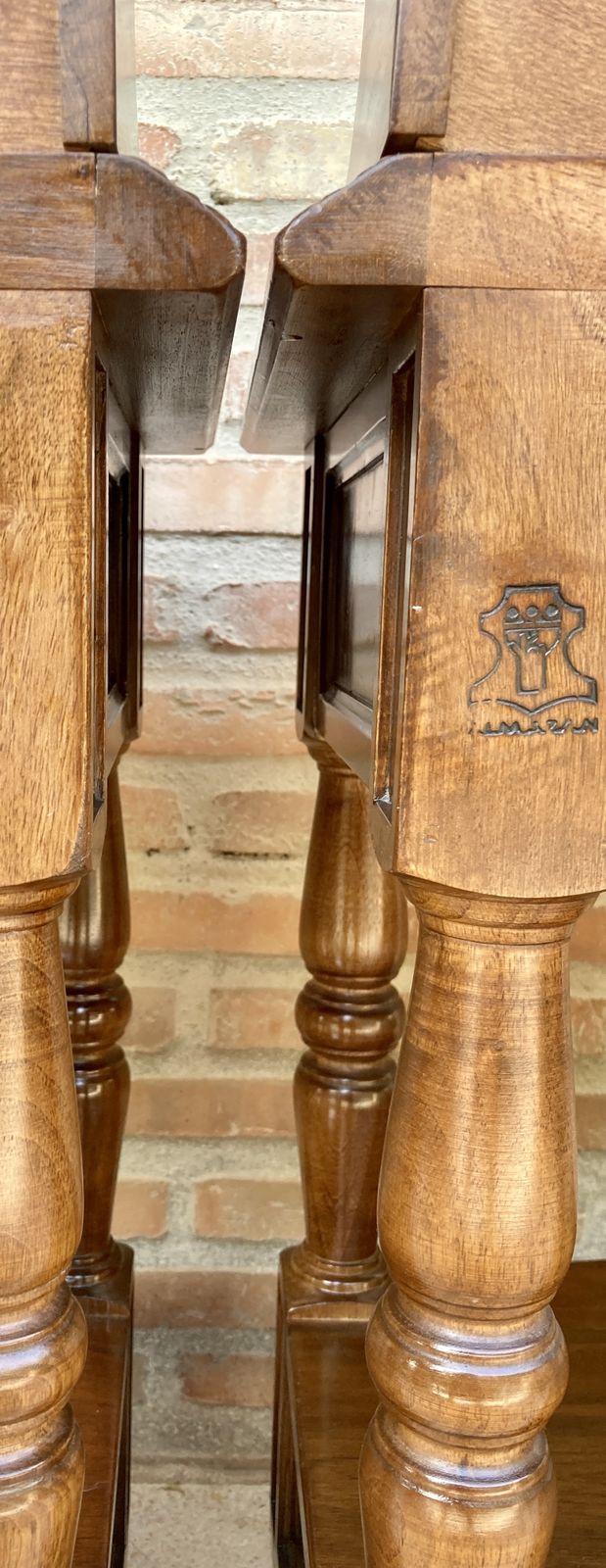 photo for sale Pair Of Spanish Mid Century Wood Nightstands