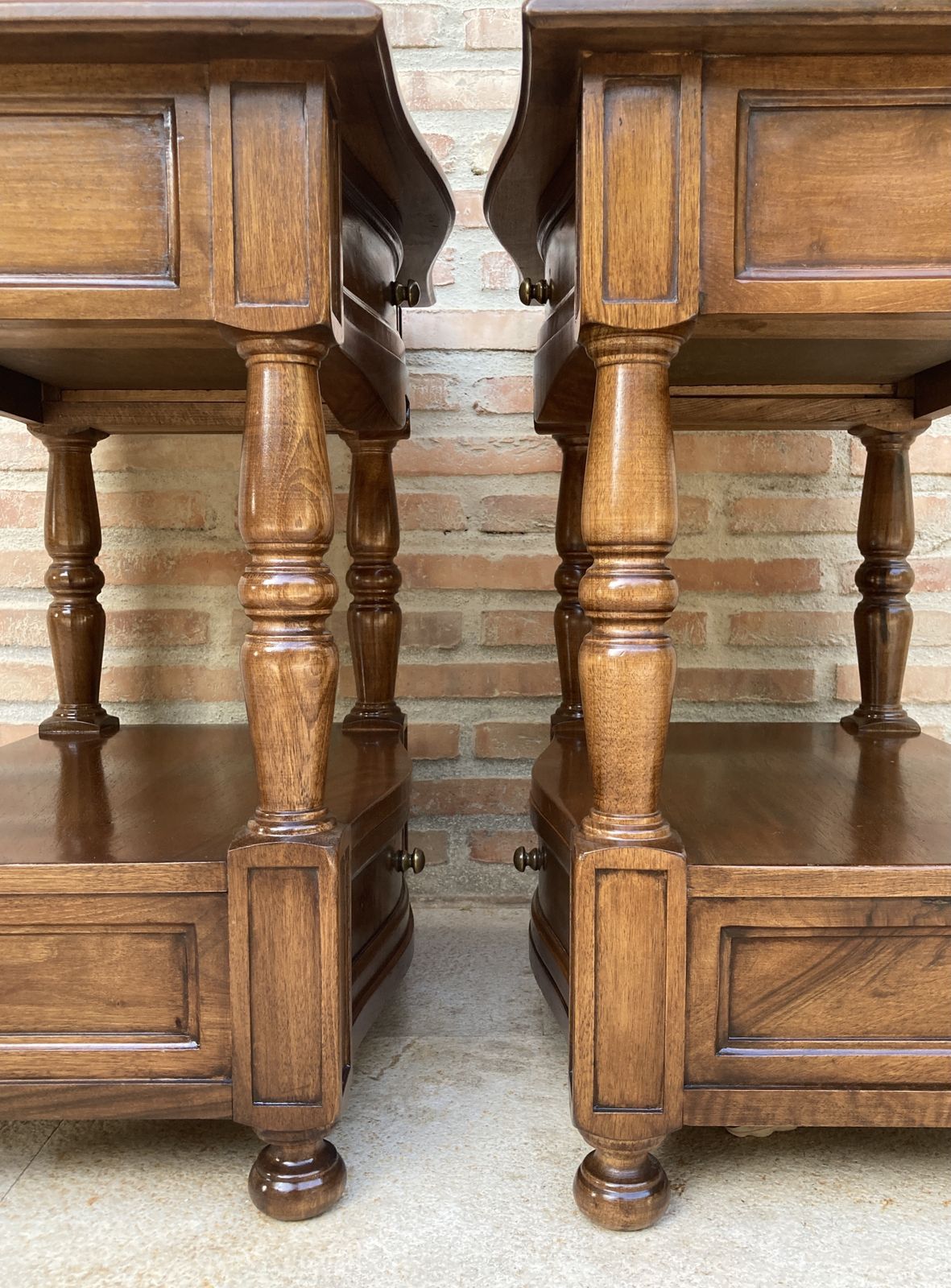 2275.0 Pair Of Spanish Mid Century Wood Nightstands photo