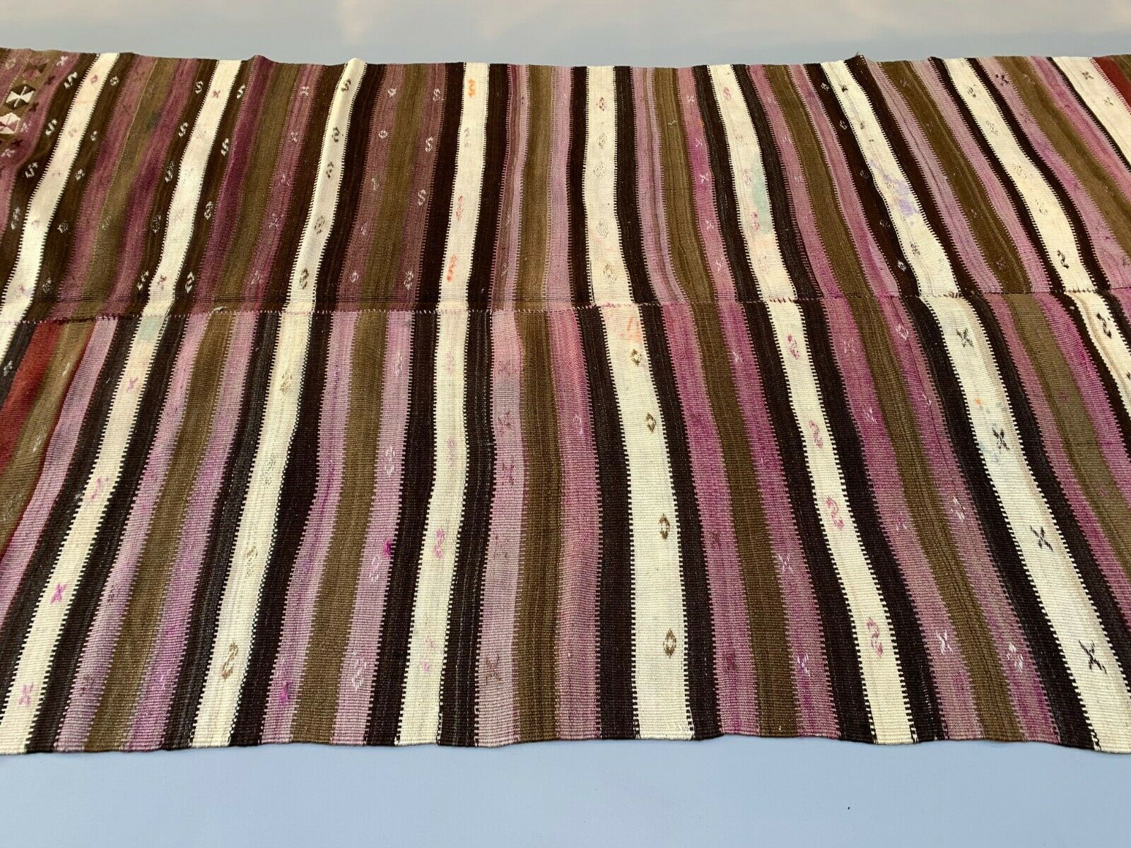 Vintage Turkish Kilim 317x170 Cm Wool Kelim Rug Large Purple, Brown, Black photo 550.0
