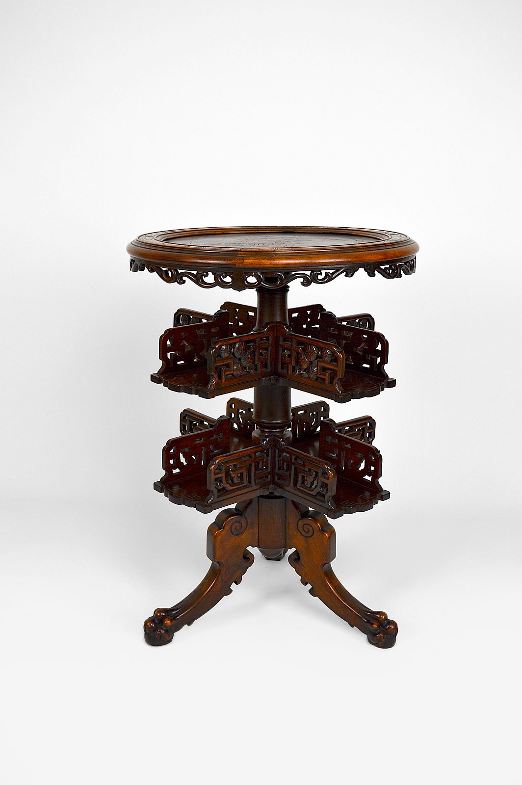 Bookcase Pedestal Table Attributed To Gabriel Viardot, Japonism, Circa 1880 photo Furniture